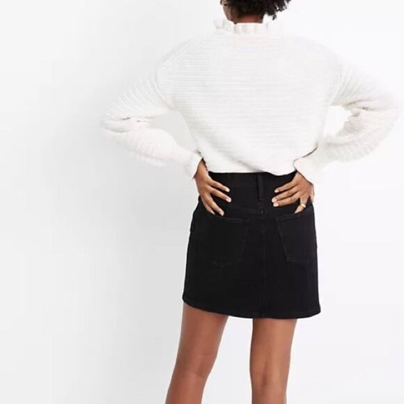 Madewell Stretch Denim Straight Mini Zipper Skirt‎ - Picture 3 of 11